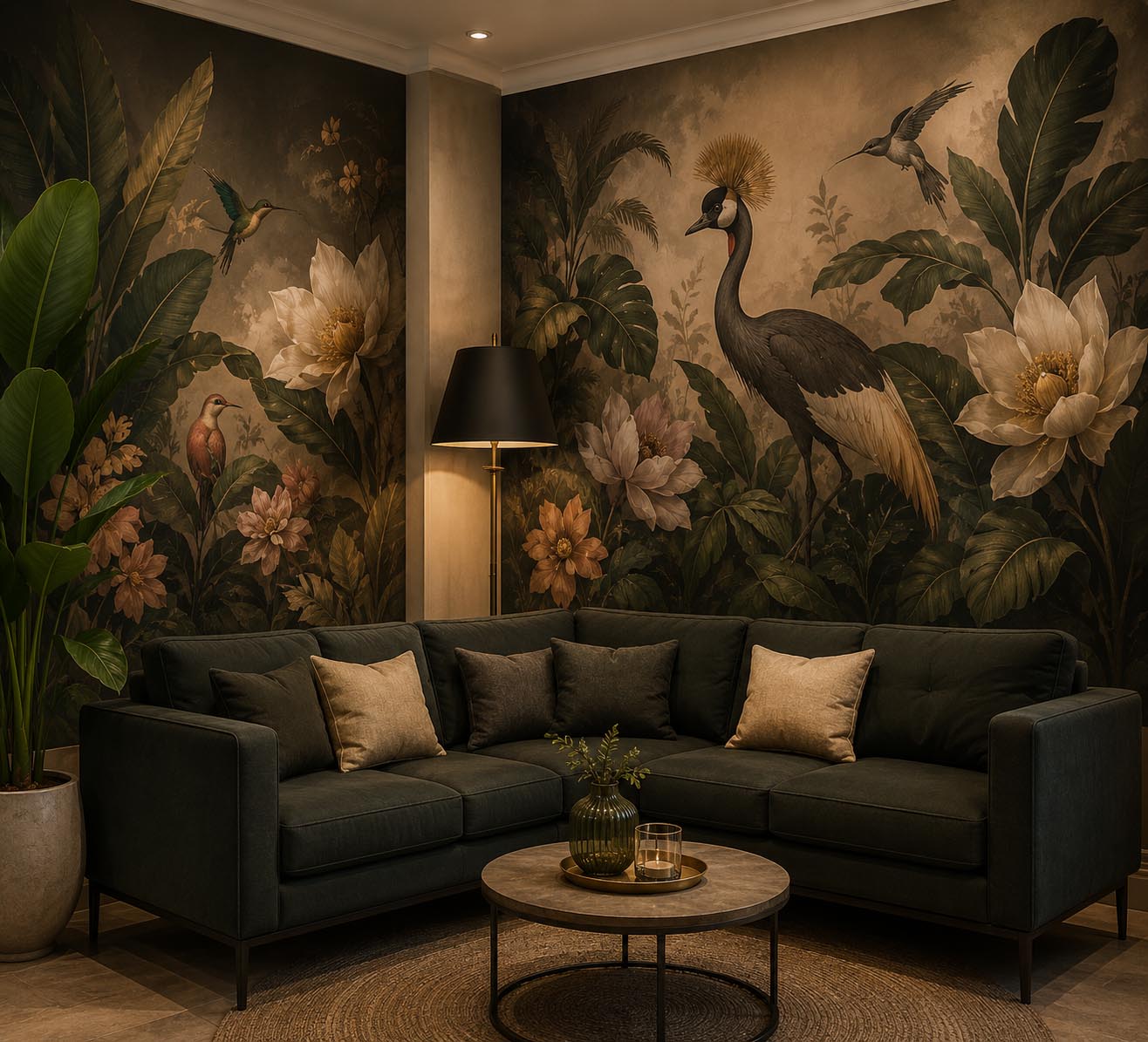 Lounge with feature mural